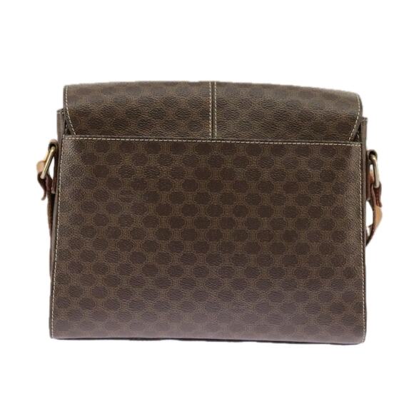 CELINE Macadam Canvas Shoulder Bag Pvc Leather Brown Gold - Picture 3 of 13